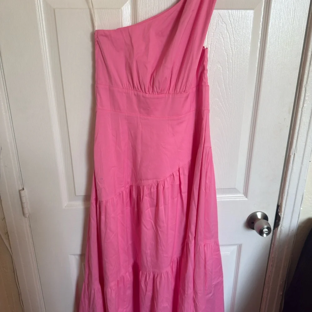Lilly Pulitzer Lucilyn One Shoulder Midi Dress Confetti Pink Retails $278 Boho - Picture 12 of 12